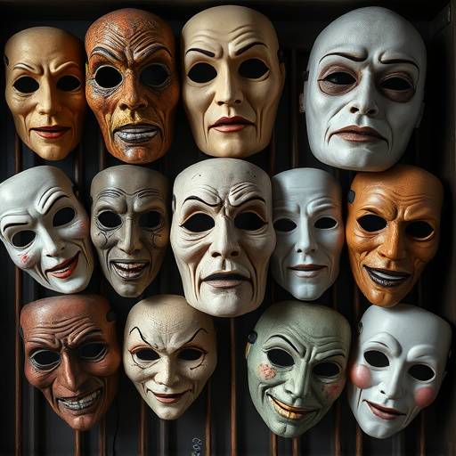 Een verzameling verschillende soorten theatrale maskers